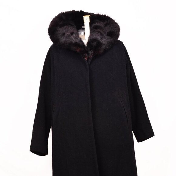 Full Length Wool Coat with Real Sable Collar - Picture 1 of 5